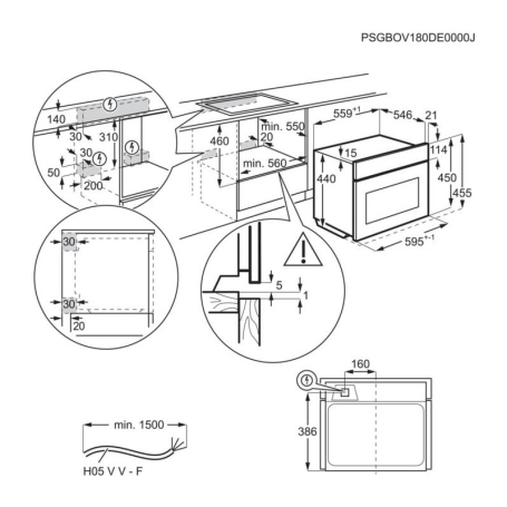 ELECTROLUX KVLBE08X FORNO A MICROONDE DA INCASSO COMBINATO 43LT GRILL INOX