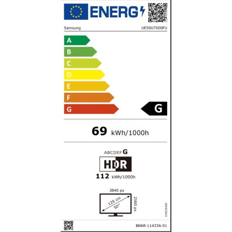 SAMSUNG UE50U7000FUXZT TV LED 50'' 4K CRYSTAL UHD SMART TV WI-FI
