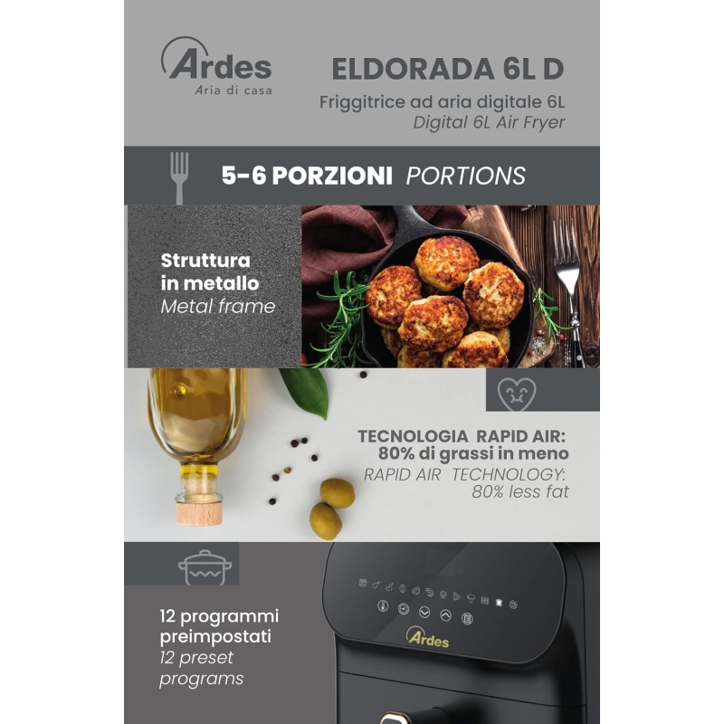 ARDES ARFRYA04 FRIGGITRICE AD ARIA 6LT