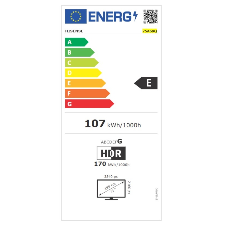 HISENSE 75A69Q TV LED 75'' SMART TV UHD 4K...