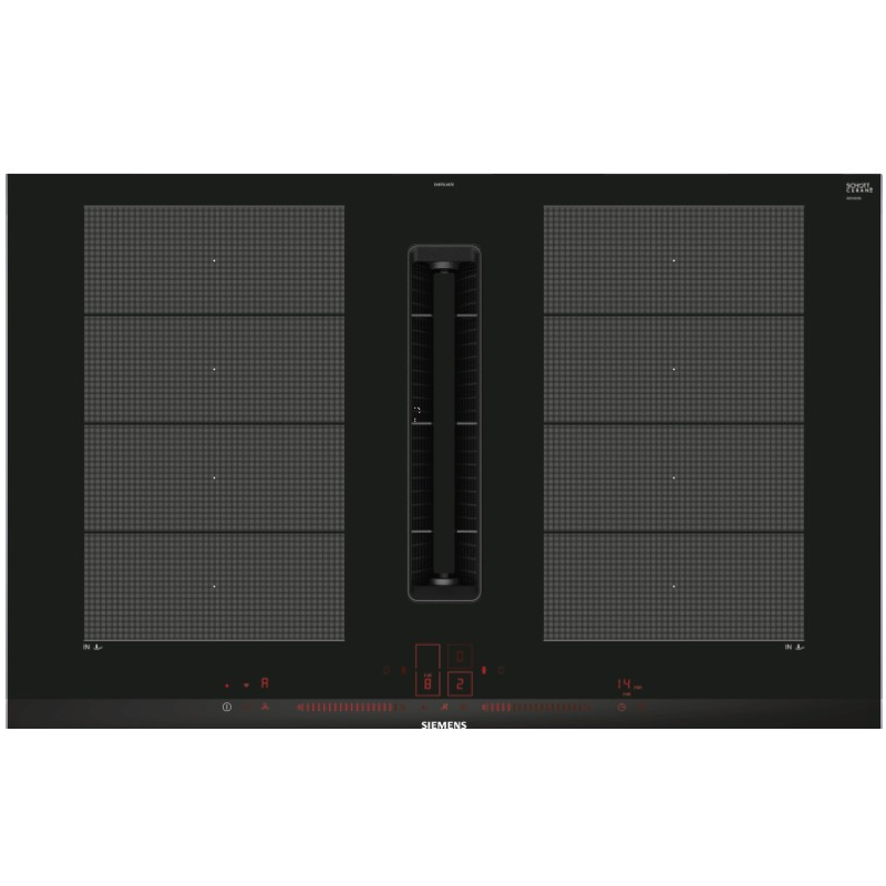 SIEMENS EX875LX57E IQ700 PIANO COTTURA AD INDUZIONE 80 CM CON CAPPA FILTRANTE INTEGRATA 4 ZONE NERO - PROMO