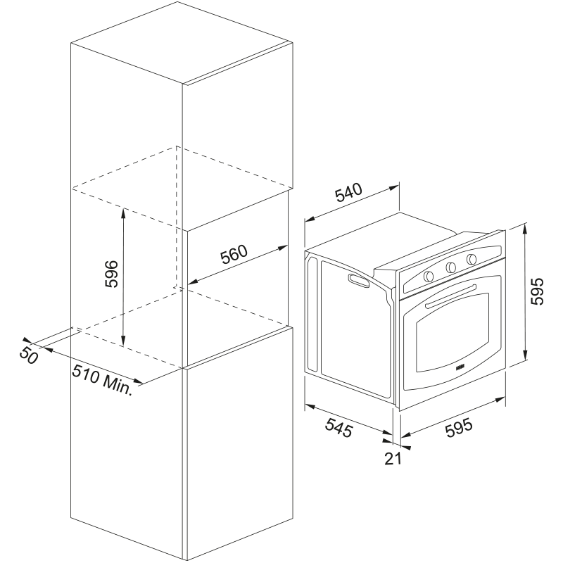 FRANKE 116.0696.545 COUNTRY FCO 82 H OA FORNO...