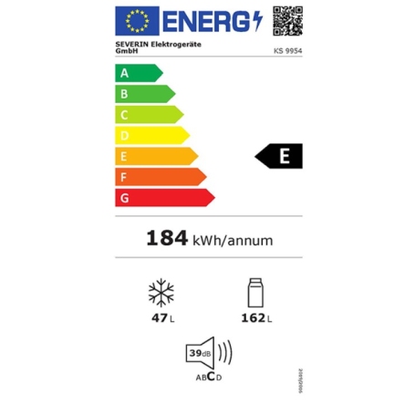 SEVERIN KS 9954 FRIGORIFERO DOPPIA PORTA LINEA RETRO' 209 LT CLASSE E COLORE BLU - PROMO