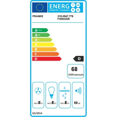 FRANKE 315.0547.778 CAPPA SOTTOPENSILE 90CM COLORE GRIGIO - FSI 932 GR