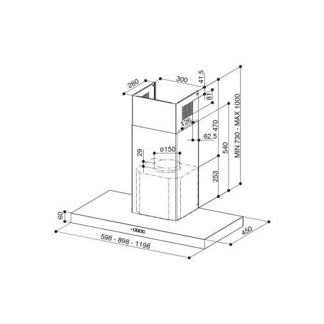FABER STILO COMFORT BK MATT A90 CAPPA A PARETE ASPIRANTE 90 CM CLASSE B - NERA - 325.0618.783