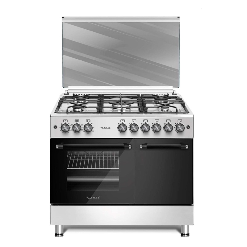 LAREL L90EXP CUCINA A GAS 90x60 5 FUOCHI FORNO ELETTRICO VENTILATO - INOX