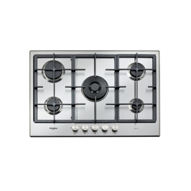 WHIRLPOOL GMR 7522/IXL PIANO COTTURA DA INCASSO 75CM 5 FUOCHI A GAS INOX - GMR7522/IXL