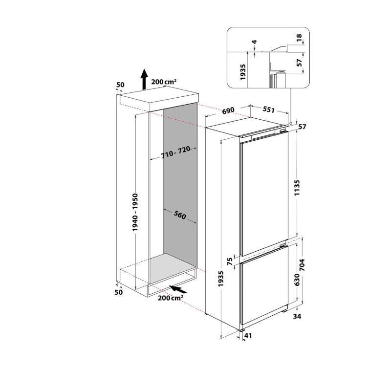 WHIRLPOOL WH SP70 T132 FRIGORIFERO COMBINATO DA...