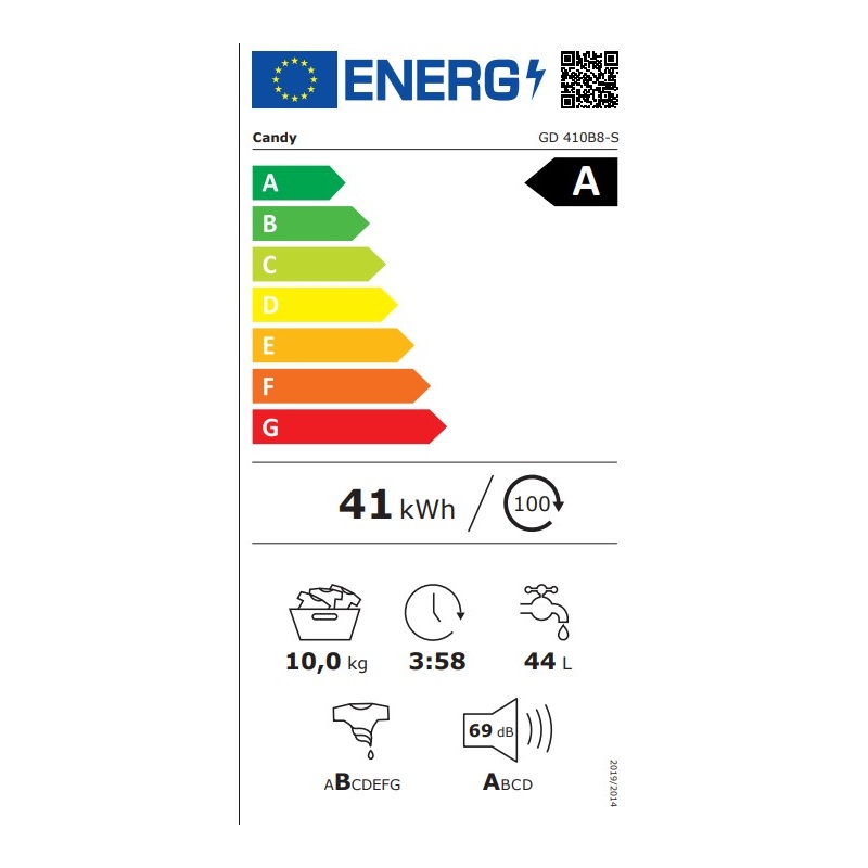 CANDY GD 410B8-S LAVATRICE 10KG 1400 GIRI...