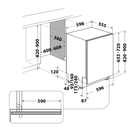 HOTPOINT ARISTON H2I HKD526 LAVASTOVIGLIE DA INCASSO A SCOMPARSA TOTALE 60CM 14 COPERTI CLASSE E - H2IHKD526
