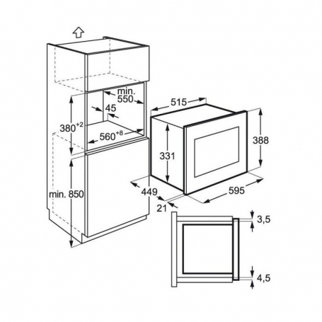 ELECTROLUX MO326GXE FORNO MICROONDE DA INCASSO 100W 26 LT GRILL INOX - PROMO
