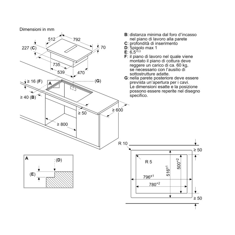 BOSCH PVS801B16E PIANO COTTURA A INDUZIONE 79CM...