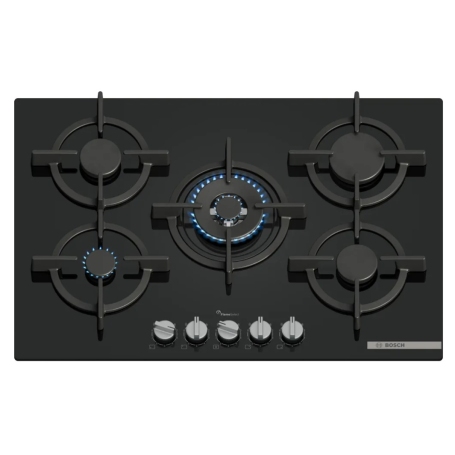 BOSCH PPQ7A6I15 PIANO COTTURA DA INCASSO 75CM 5 FUOCHI A GAS IN VETRO NERO