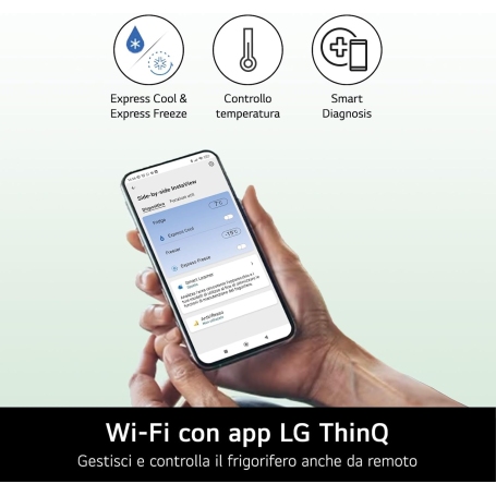 OUTLET LG O-GMB844MC4E FRIGORIFERO 4 PORTE 530 LT NO FROST MOTORE INVERTER WIFI CLASSE E NERO - CON DIFETTI