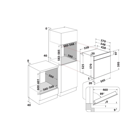 HOTPOINT ARISTON IO 235H B FORNO DA INCASSO ELETTRICO VENTILATO 66LT CLASSE A NERO