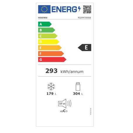 HISENSE RQ5P470SEIE FRIGORIFERO 4 PORTE 483 LT TOTAL NO FROST WIFI CLASSE E INOX
