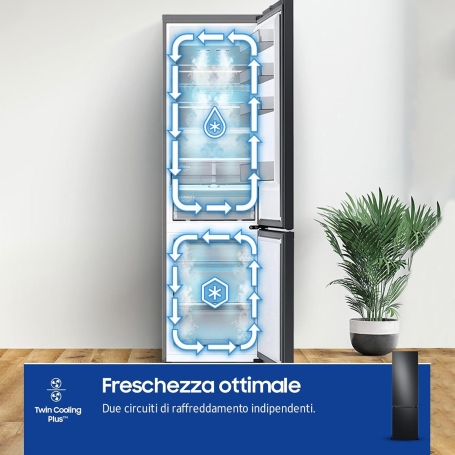 SAMSUNG RB38C7B6AB1 FRIGORIFERO COMBINATO BESPOKE 387LT NO FROST WIFI CLASSE A NERO