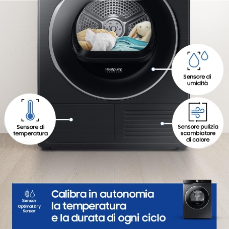 SAMSUNG DV90DG6845LB/U3 ASCIUGATRICE 9KG POMPA DI CALORE WIFI CLASSE A NERA