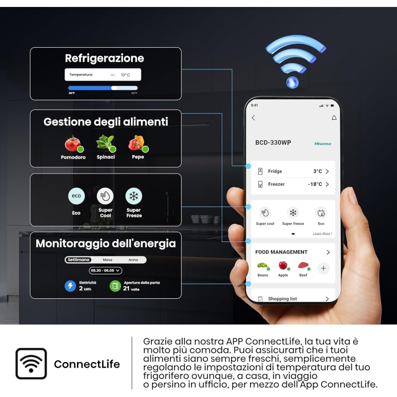 HISENSE RB3K330SAIC FRIGORIFERO COMBINATO NO...