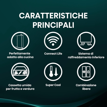 HISENSE RL3K370SEIE FRIGORIFERO MONOPORTA LIBERA INSTALLAZIONE 372LT TOTAL NO FROST KITCHEN FIT WIFI CLASSE E INOX