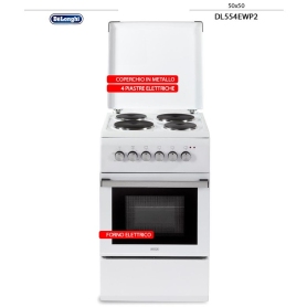DE LONGHI DL554EWP2 CUCINA 50X50 4 PIASTRE ELETTRICHE...