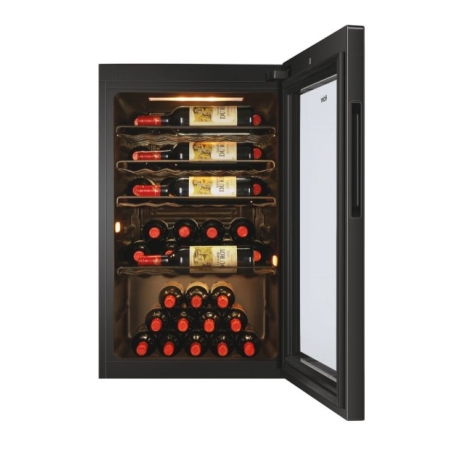 HAIER HWS49GAE CANTINETTA VINI 49 BOTTIGLIE ILLUMINAZIONE LED VETRO ANTI UV CLASSE F COLORE NERO