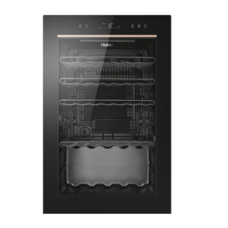 HAIER HWS49GAE CANTINETTA VINI 49 BOTTIGLIE ILLUMINAZIONE LED VETRO ANTI UV CLASSE F COLORE NERO