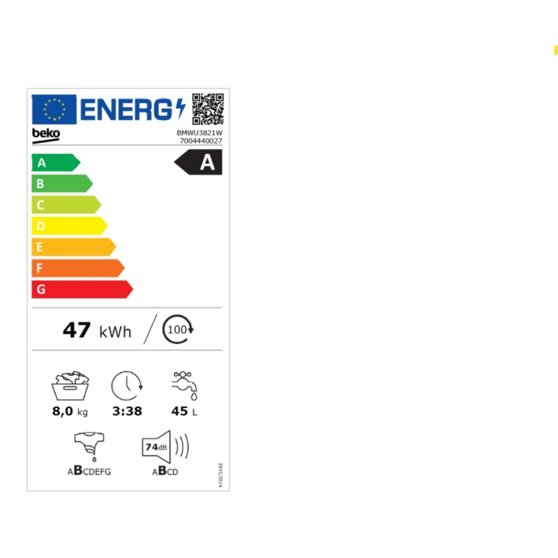 BEKO BMWU3821W lavatrice 8Kg 1200 Giri Inverter...