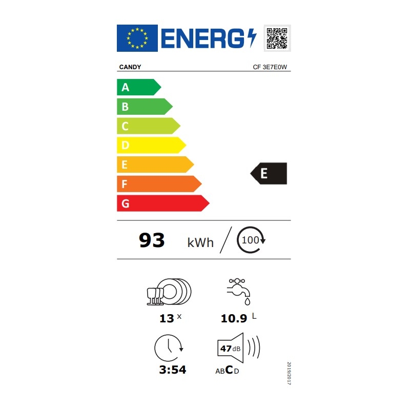 Candy Lavastoviglie CF 3E7E0W 13 Coperti Classe...