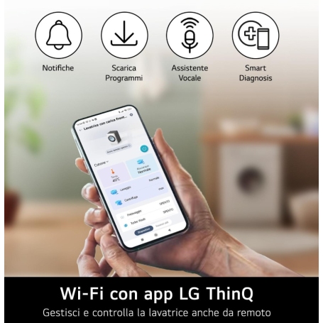 Lg Lavatrice 9Kg F4X7009TWB 1400 Giri AI DD Wifi TurboWash 360 Classe A