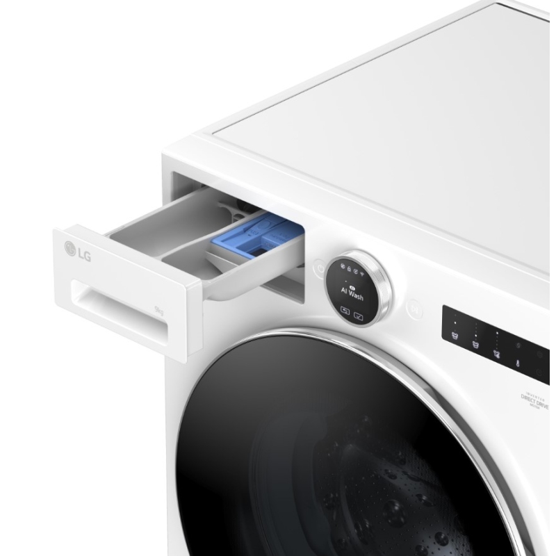 lavatrice LG F4X7011TWB con cassetto detersivo aperto