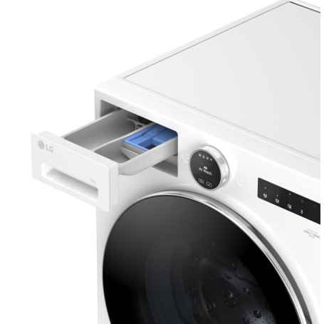 lavatrice LG F4X7011TWB con cassetto detersivo aperto