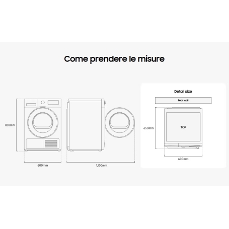 Samsung Asciugatrice 9Kg DV90DG52A0AEET Wifi Classe A+++