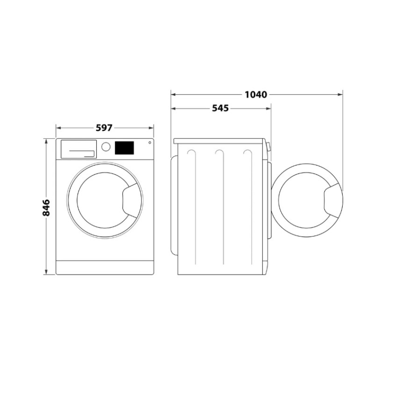 dimensioni Asciugatrice 8kg Whirlpool C WD 83M WBS IT