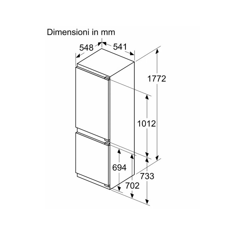 schema incasso Frigorifero combinato SIEMENS KI86VVFE0