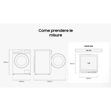 SAMSUNG WW80FG3M05AW LAVATRICE SLIM 8KG 1400 GIRI VAPORE INVERTER CLASSE A