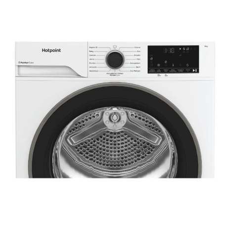 Hotpoint Ariston Asciugatrice 9kg HPT 93D BS IT Pompa di calore  Vapore e PetHaircare Classe D – HPT93DBSIT