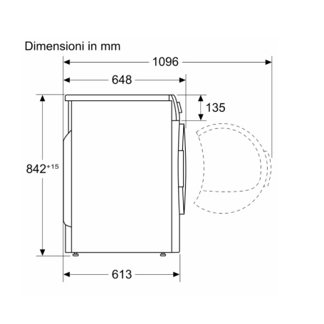 BOSCH WQG243D9IT ASCIUGATRICE A POMPA DI CALORE 9KG INVERTER CLASSE C