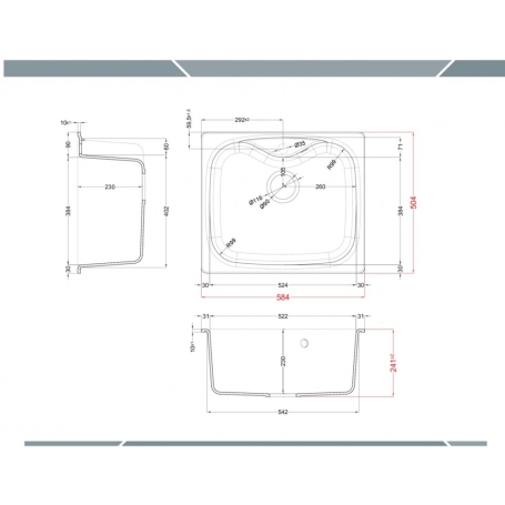 Elleci Lavello Monovasca Fox 200 LGF20051 58x50Cm in Granitek Avena