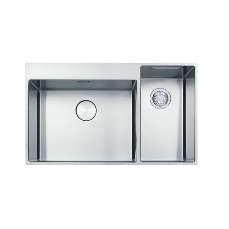 FRANKE BOX CENTER BWX 220-54-27 - 127.0538.259 LAVELLO 2 VASCHE + VANO ACCESSORI INOX SATINATO