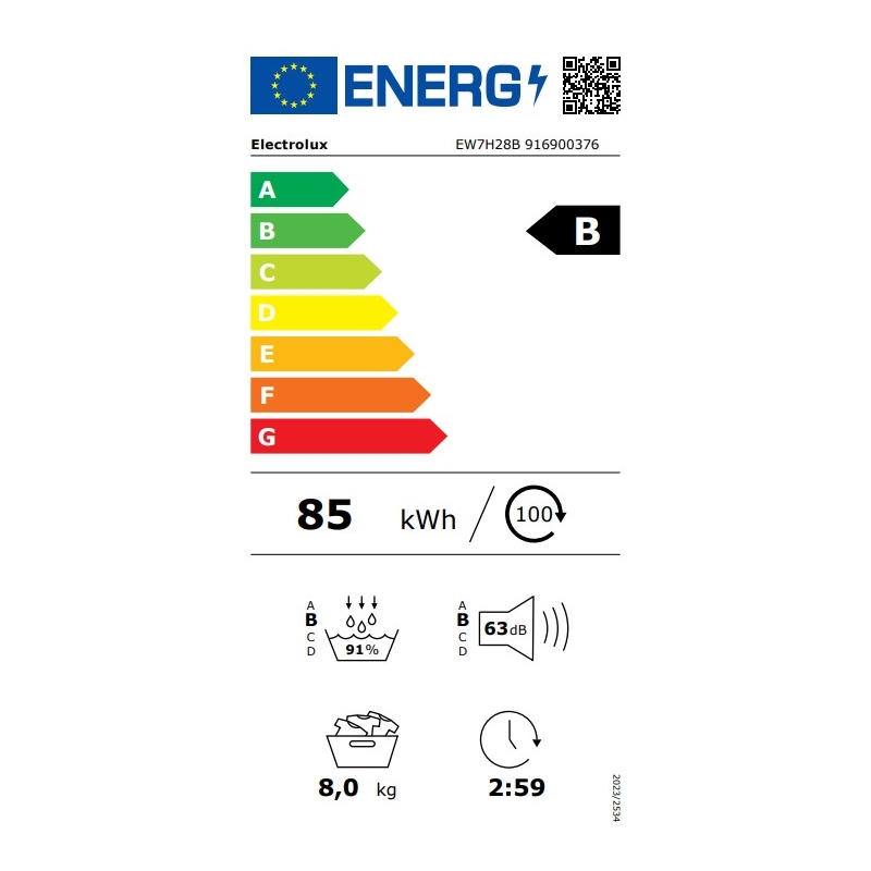 ELECTROLUX EW7H28B ASCIUGATRICE A POMPA DI...