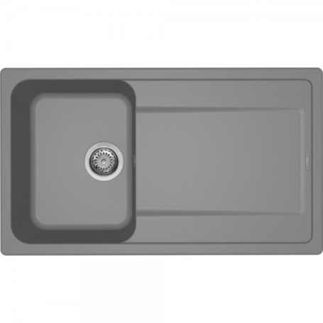 ELLECI LM240073 LIFE 400 LAVELLO 86X50 1 VASCA + GOCCIOLATOIO REVERSIBILE IN GRANITEK METAL TITANIUM