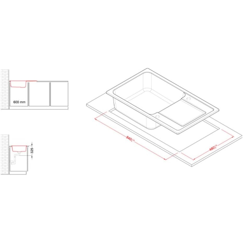 ELLECI LIFE 410 LG241048 LAVELLO 86X50 1 VASCA...