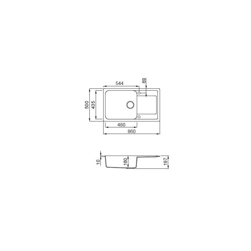 ELLECI LG241062 LAVELLO 86X50 1 VASCA CON...