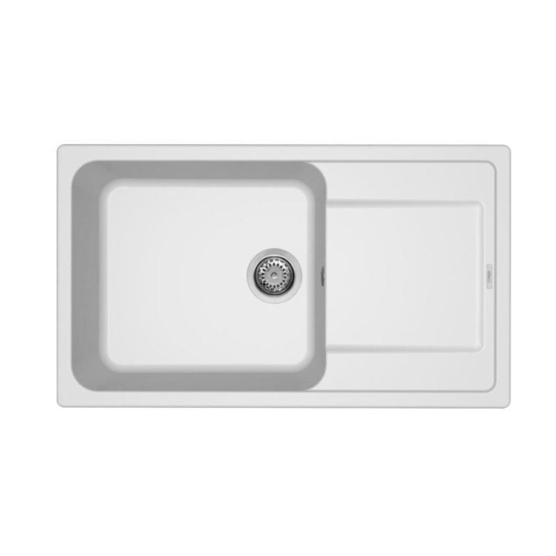 ELLECI LG241068 LAVELLO 86X50 1 VASCA CON GOCCIOLATOIO REVERSIBILE GRANITEK BIANCO