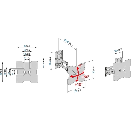 MELICONI FLATSTYLE FDR200 IT SUPPORTO DA PARETE PER TV 26''/45'' - 580472