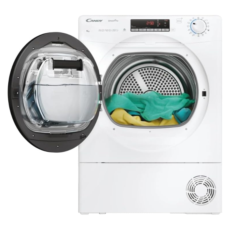 Asciugatrice 9kg Candy CROE H9A2TBE-S, con oblò aperto