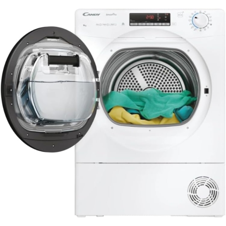 Asciugatrice 9kg Candy CROE H9A2TBE-S, con oblò aperto