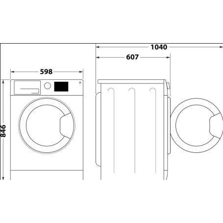dimensioni Asciugatrice Indesit C YD 92D WW IT