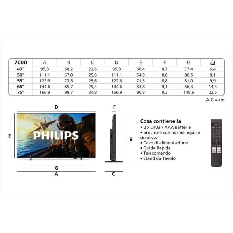 PHILIPS 55PUS7000/12 TV LED 55' SMART TV UHD 4K...